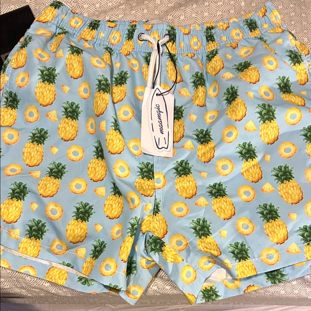 Pineapple Print Swim Shorts - Small